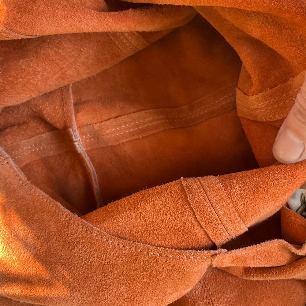 Haute Hippie Orange Suede Hobo Bag with Scarf NWT - Picture 12 of 12
